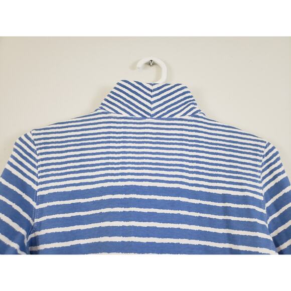 (N5) Y2K Vineyard Vines Pullover Women Sweatshirt Size XS 1/4 Zip Stripe Stretch - Picture 6 of 7